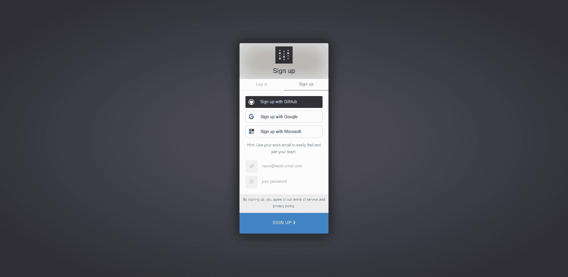 halaman signup wandb